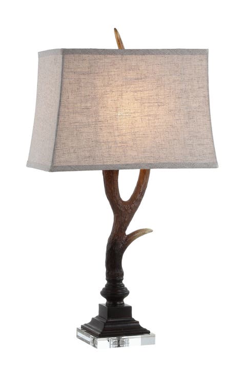 Antler 29.5" Rustic Resin/Crystal LED Table Lamp