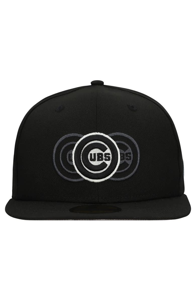 New Era Men's New Era Black Chicago Cubs Tri-Hit 59FIFTY Fitted Hat, Alternate, color, Black