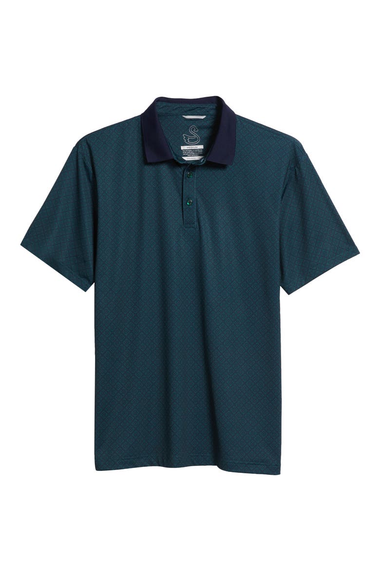 Evan Diamond Print Golf Polo, Alternate, color, MIDNIGHT NAVY