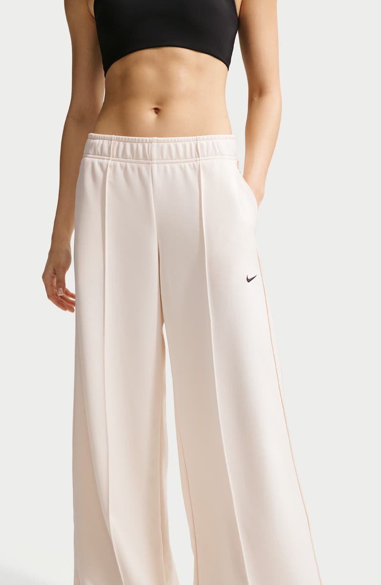 Nike Sportswear Wide Leg Track Pants, Alternate, color, Chalk/ Chalk/ Black