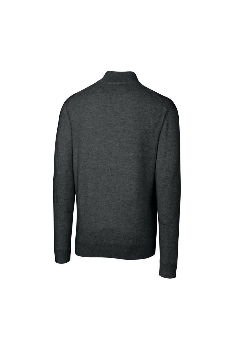 Men's Cutter & Buck Heather Charcoal Portland State Vikings Lakemont Tri-Blend Big & Tall Quarter-Zip Pullover Sweater, Alternate, color, Heather Charcoal