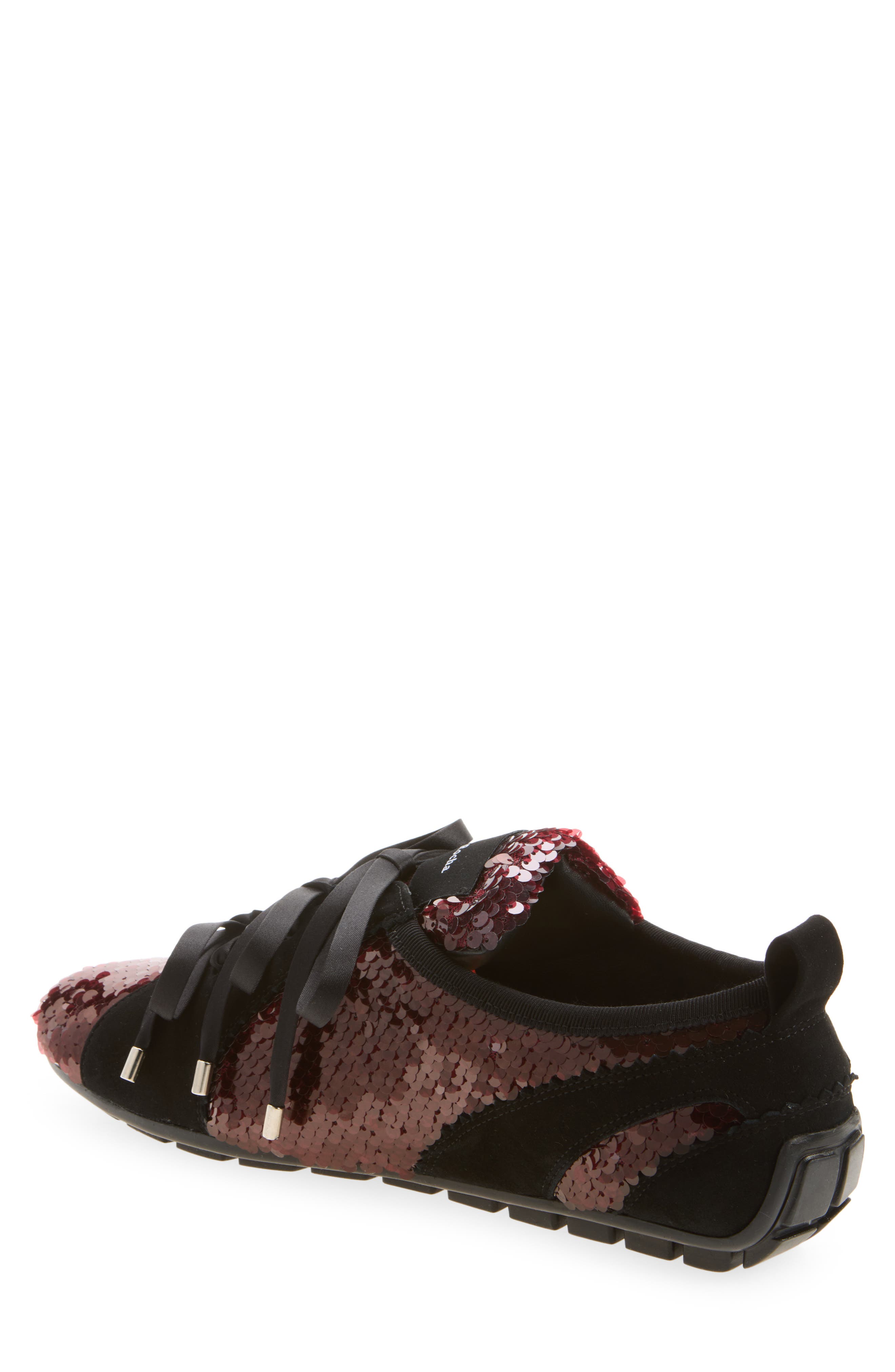 Sequin Ballerina Grip Trainer Sneaker, Alternate, color, DEEP RED