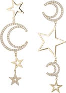 EYE CANDY LOS ANGELES Celestial Star & Moon CZ Drop Earrings