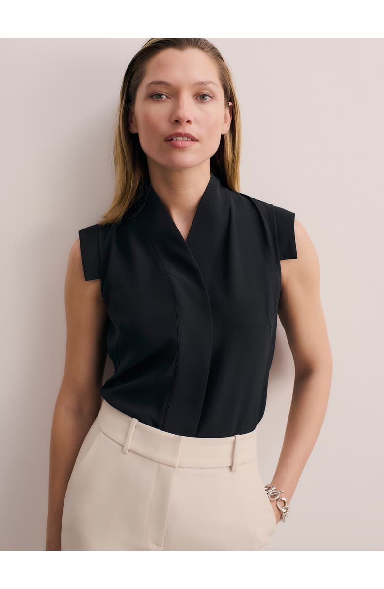 The Fold Bowery Sleeveless Silk Blouse, Main, color, Black