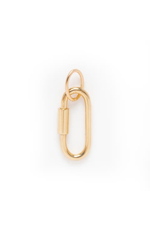 Solid Gold Carabiner Charm Clip