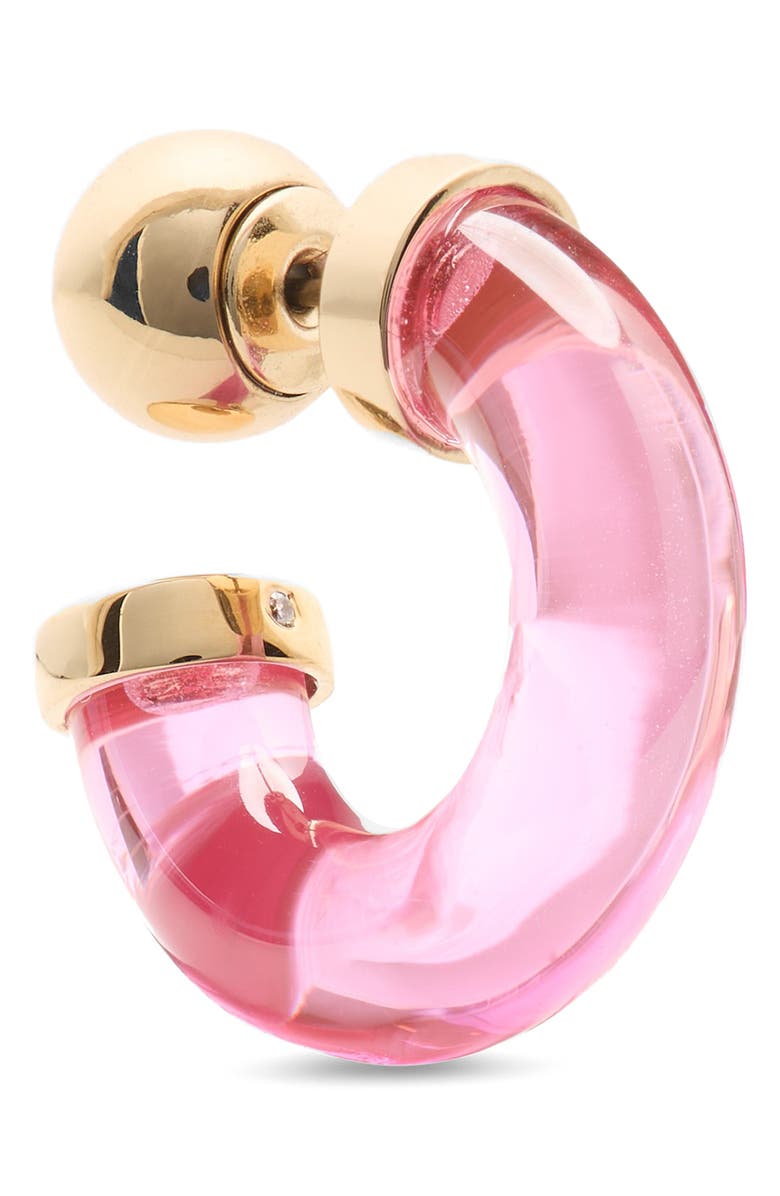 Kate Spade New York glow up resin huggie hoop earrings, Alternate, color, Pink.