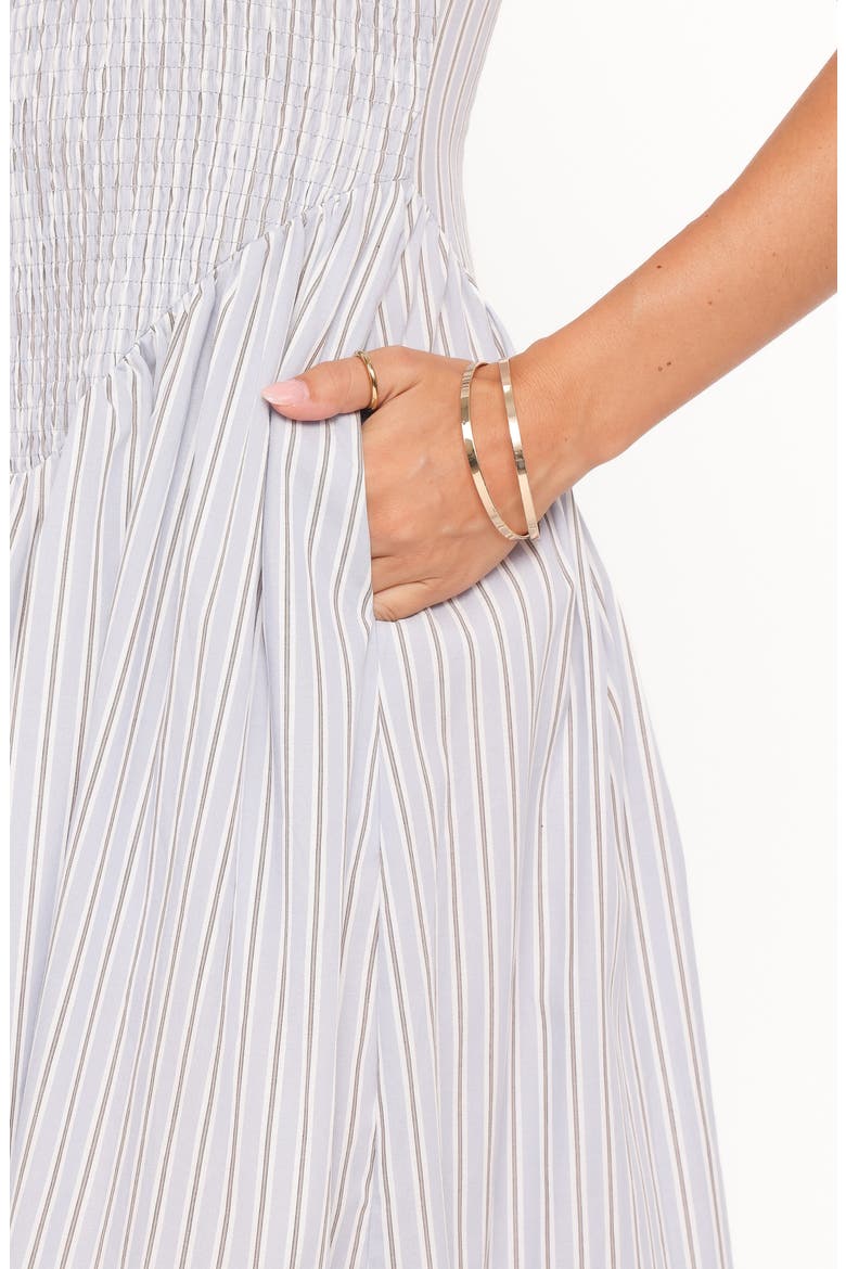 Tony Stripe Sleeveless Maxi Dress, Alternate, color, BROWN/ BLUE STRIPE