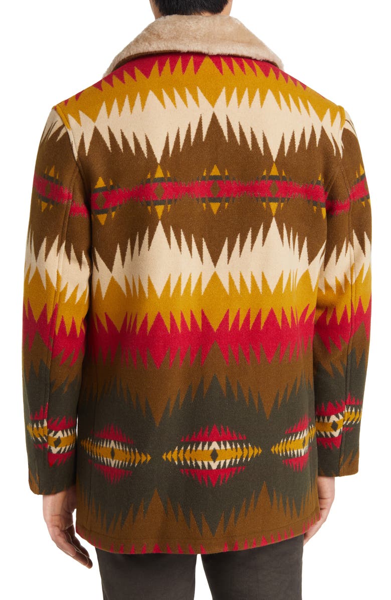 Pendleton Brownsville Wool & Cotton Coat with Genuine Shearling Collar, Alternate, color,