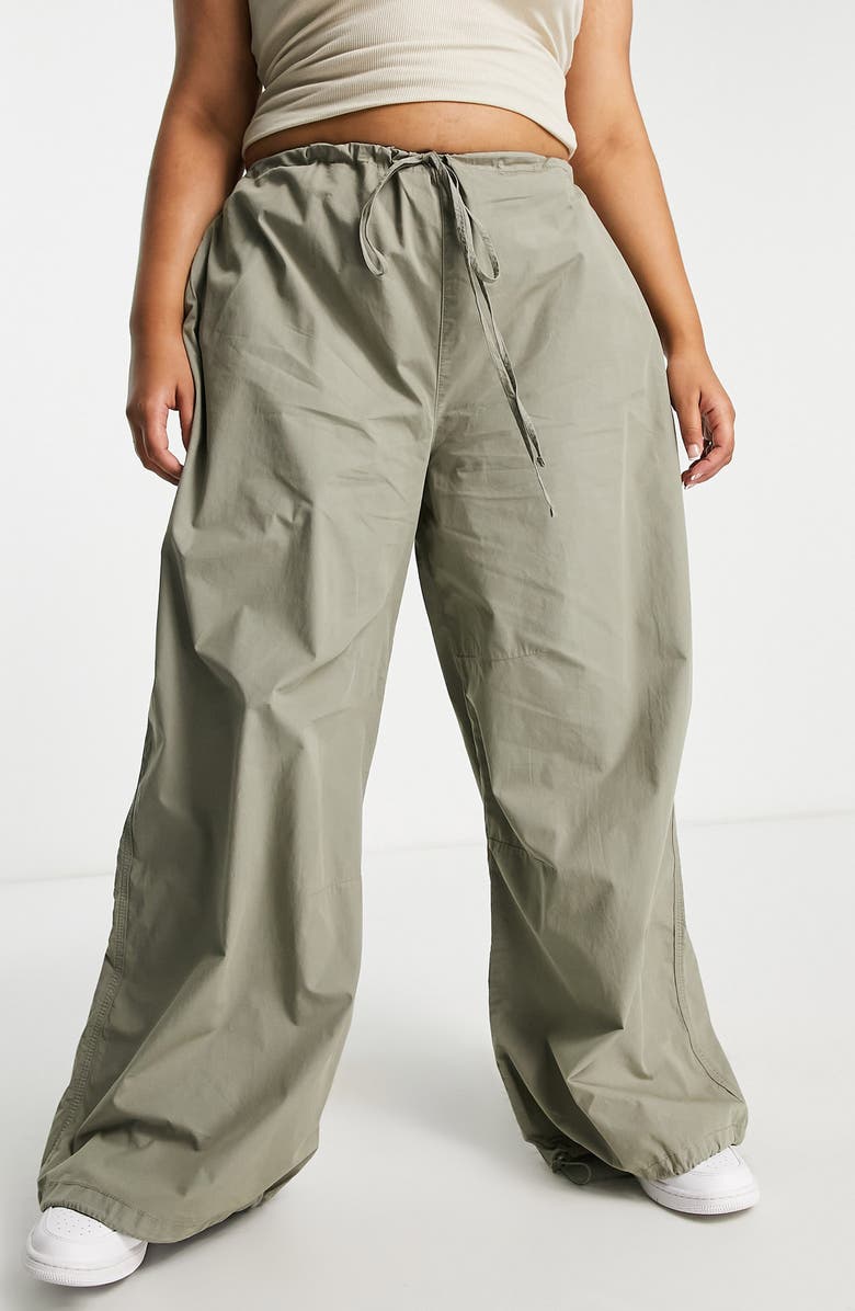 ASOS DESIGN Curve Cotton Parachute Pants, Main, color,