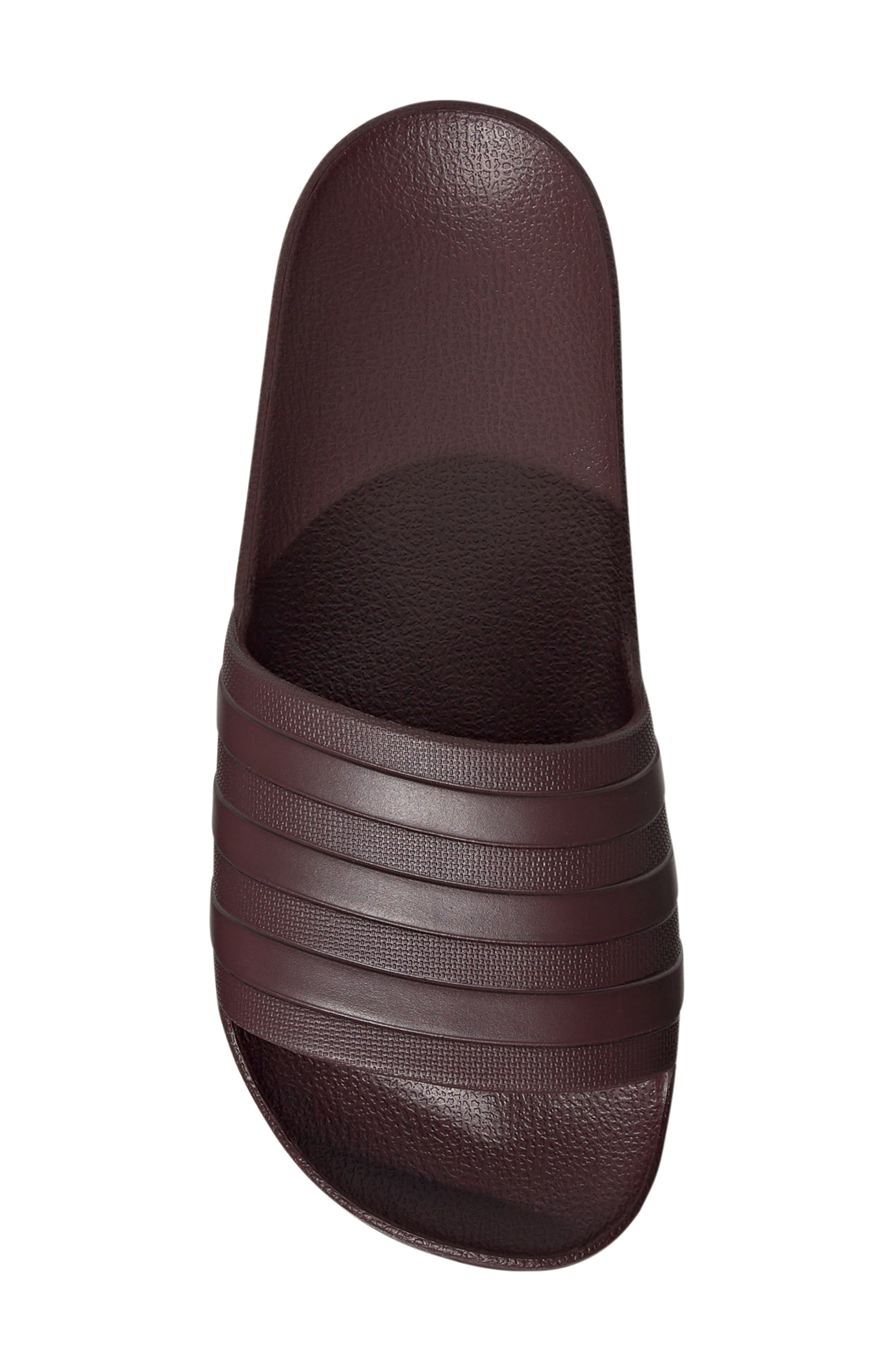 adidas Adilette Aqua Slide Sandal, Alternate, color, Aurora Ruby/Ruby/Ruby