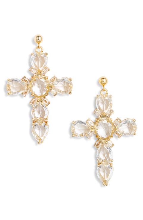 XL Cross Drop Earrings