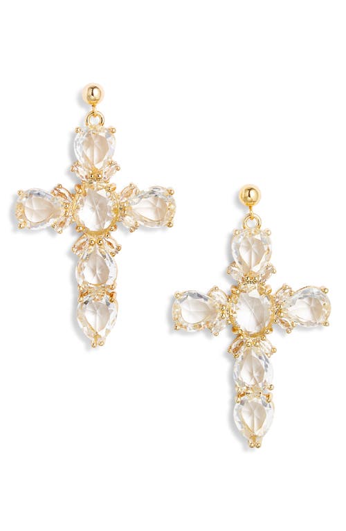 Vidakush Xl Cross Drop Earrings In Gold