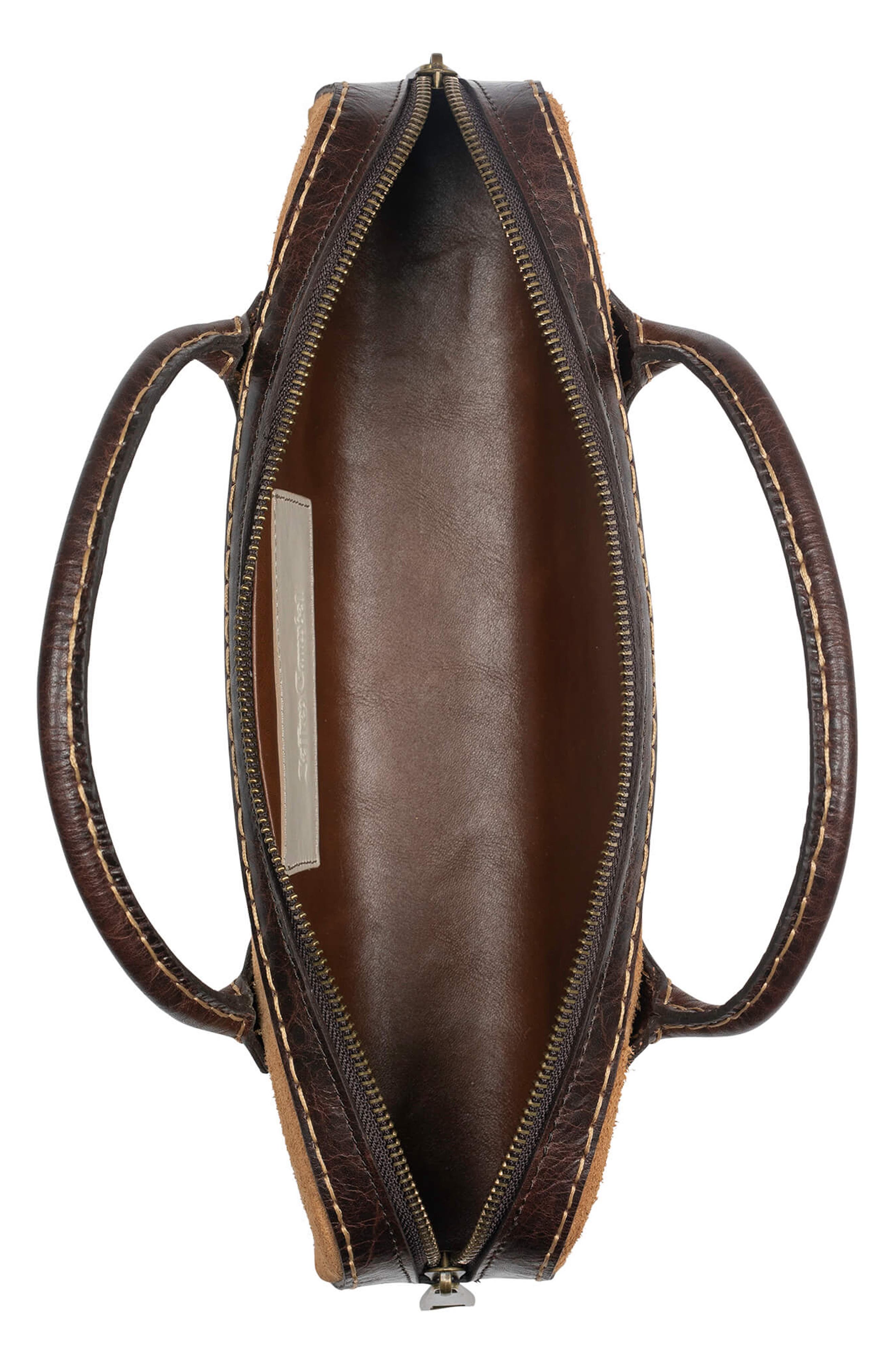 Jeffrey Campbell Inventor Handbag, Alternate, color, Tan Suede Combo