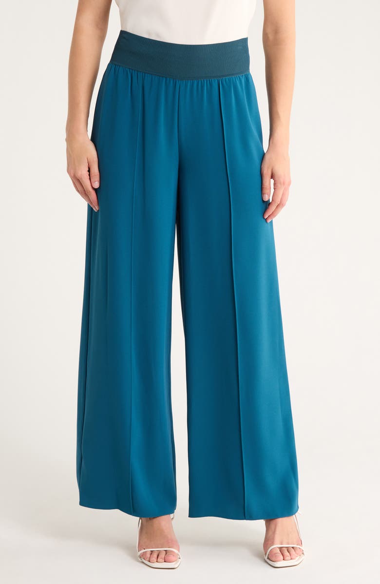 Theory Wide Leg Pants, Main, color, Teal Blue
