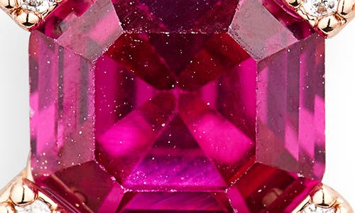 Kate Spade New York Asscher Cut Crystal Stud Earrings In Ruby/rose Gold