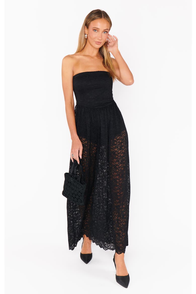 Diana Drop Waist Dress, Main, color, Black Lovely Lace