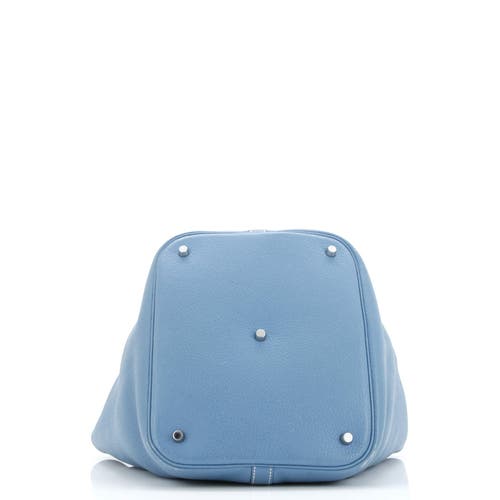 Pre-owned Hermes Hermes Picotin Lock Bag Clemence Gm In Blue