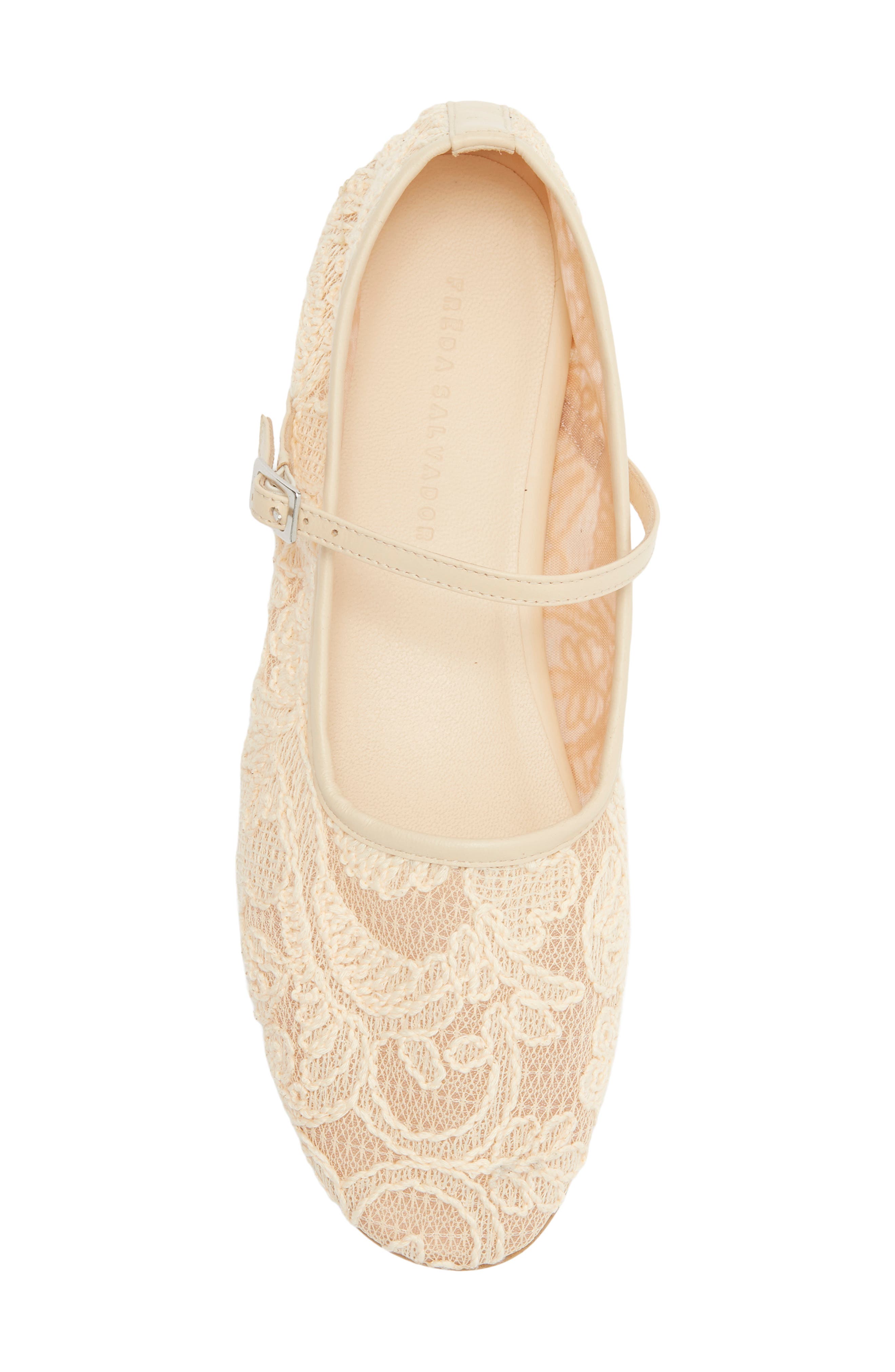 Freda Salvador Laurel Mary Jane, Alternate, color, Vanilla Jacquard Mesh