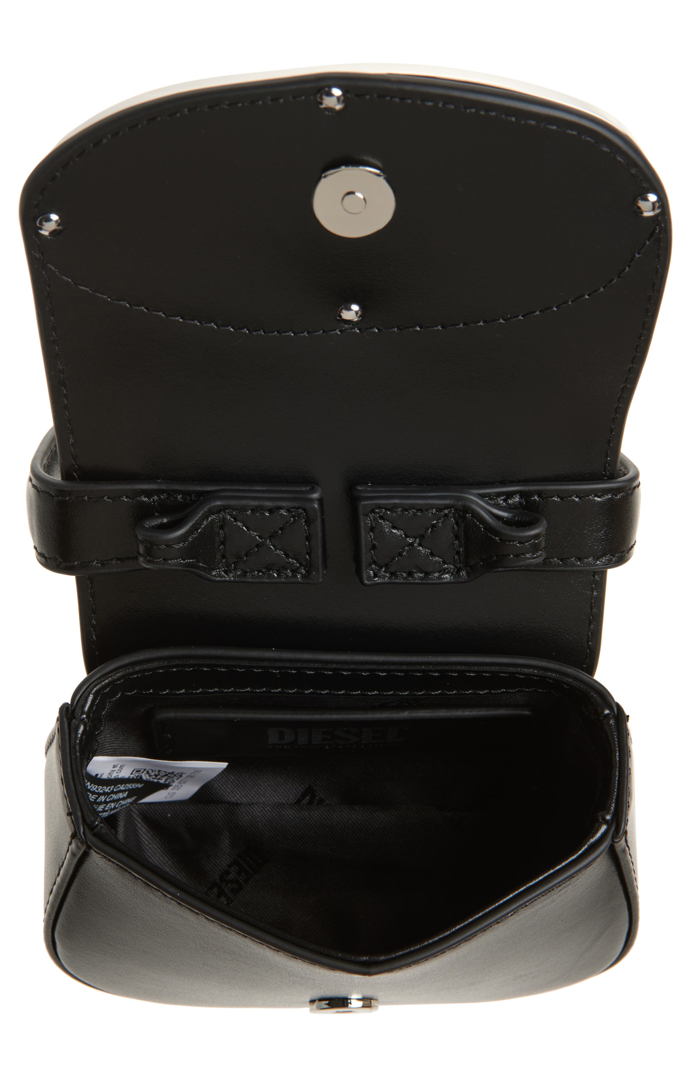 DIESEL<sup>®</sup> X-Small 1DR Leather Crossbody Bag, Alternate, color, Black