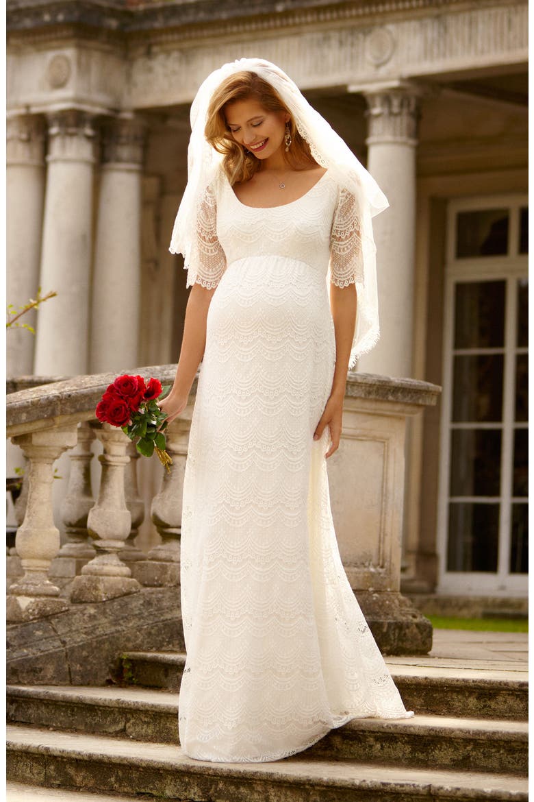 Verona Maternity Gown, Alternate, color, BRIGHT IVORY