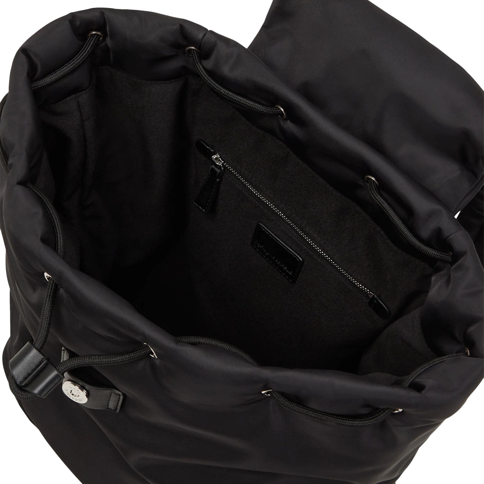 Women's Padded Nylon Backpack, Alternate, color, Black