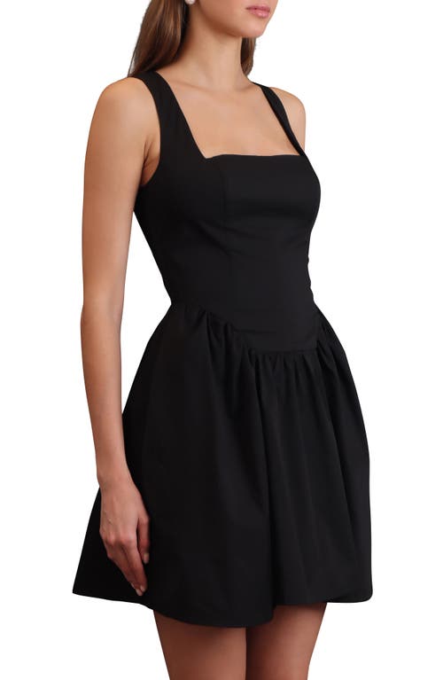 Avec Les Filles Corset Skater Minidress In Black