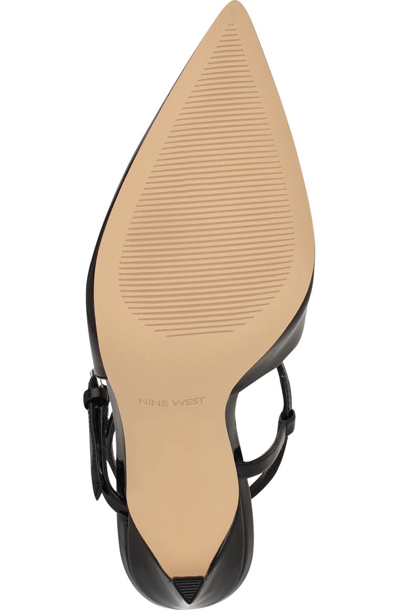 Nine West Franka Ankle Strap Pointed Toe Pump, Alternate, color, Black