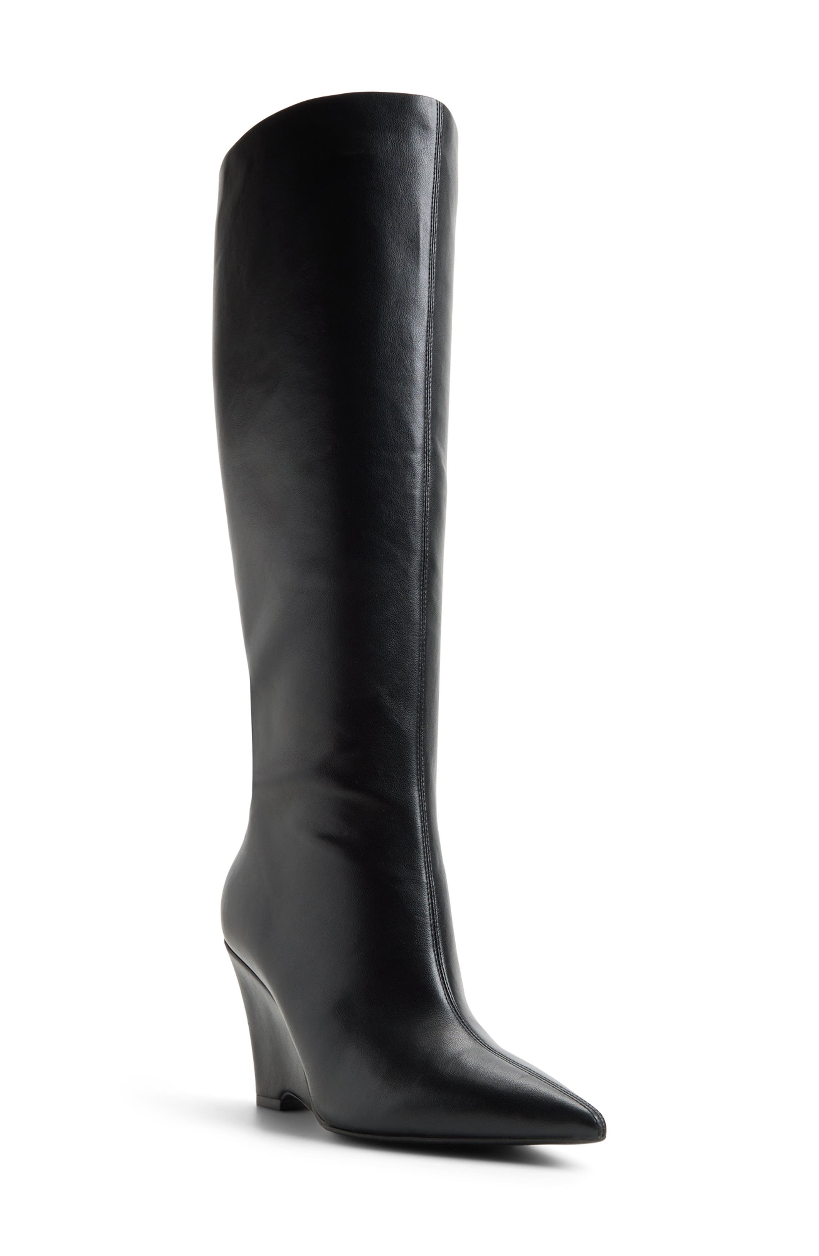 Zalya Wedge Knee High Boot, Main, color, BLACK
