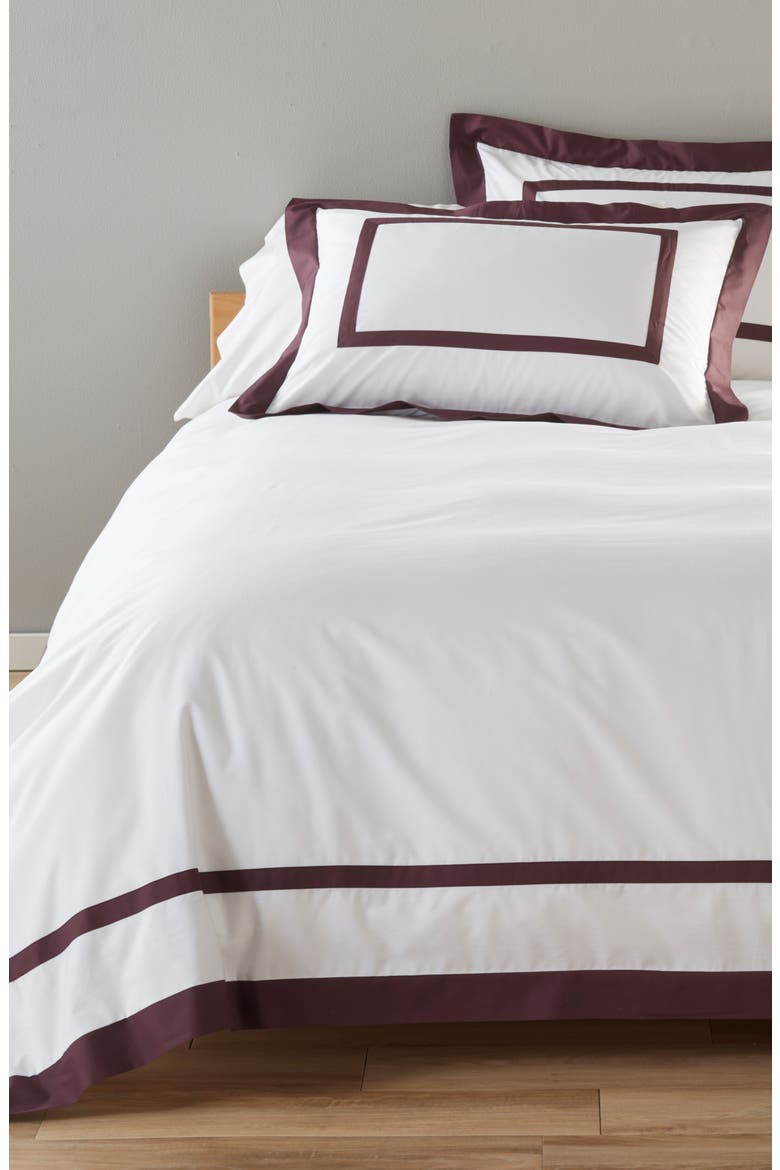 Border Frame Duvet, Main, color, BURGUNDY HUCKLE