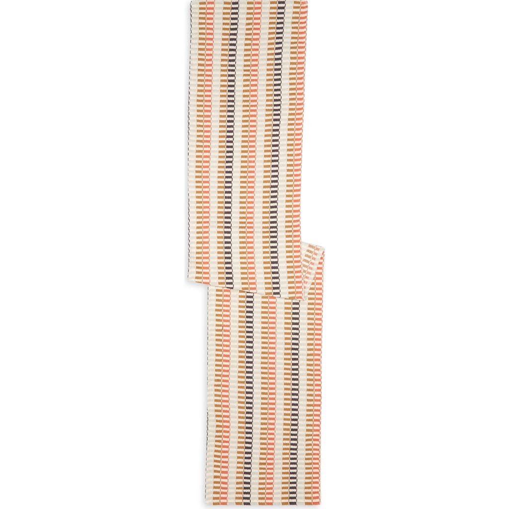 Next Stripe Cotton Blend Table Runner In Orange