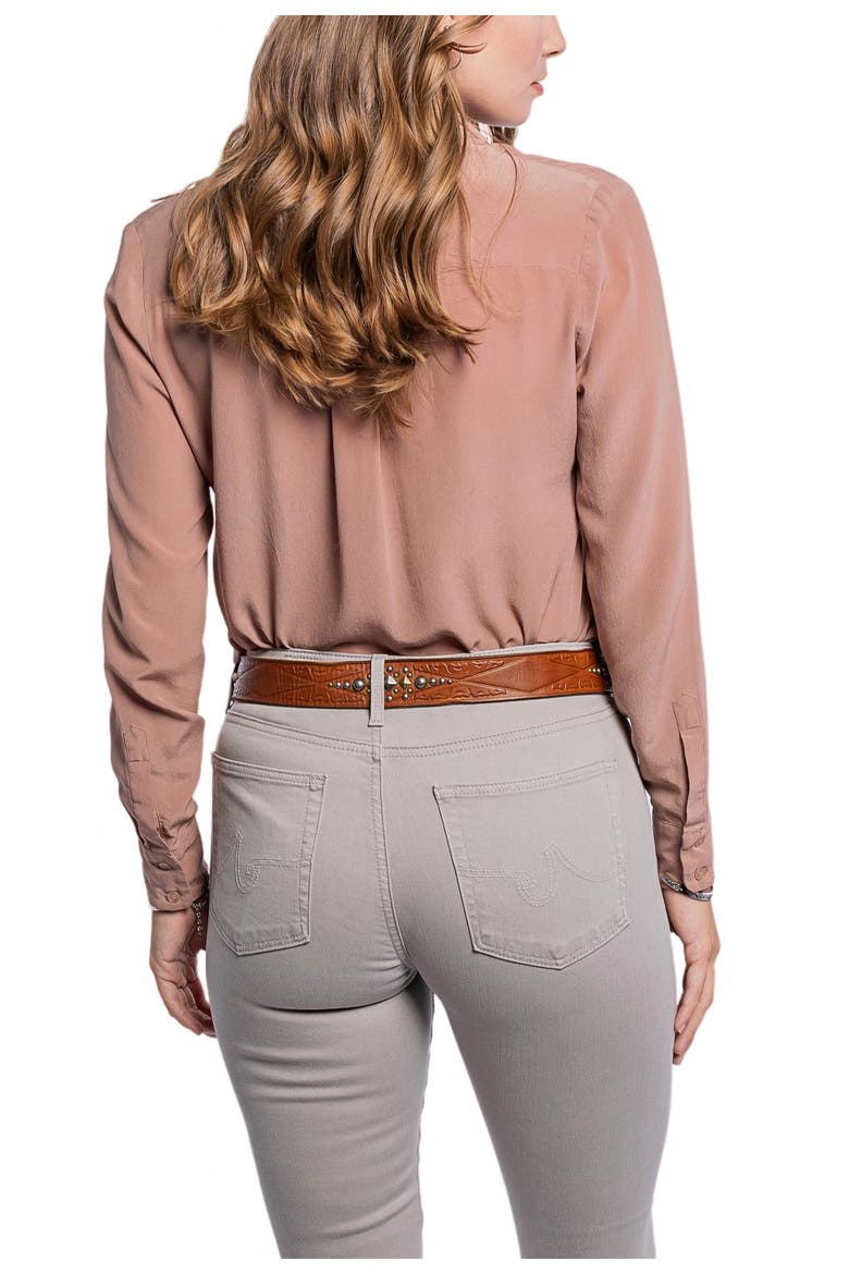 Legend Genuine Leather Bold Studded Statement Belt, Alternate, color, Camel