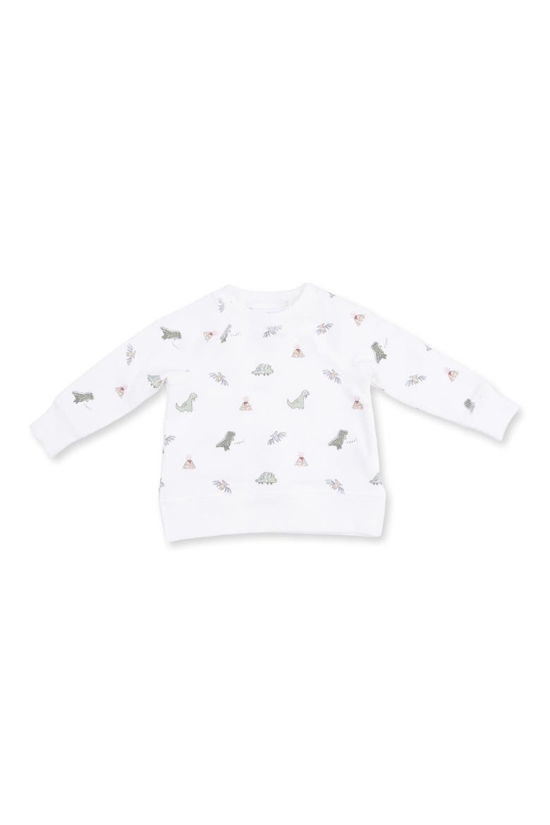 Kids' Dino Print French Terry Sweatshirt, Main, color, OFF WHITE