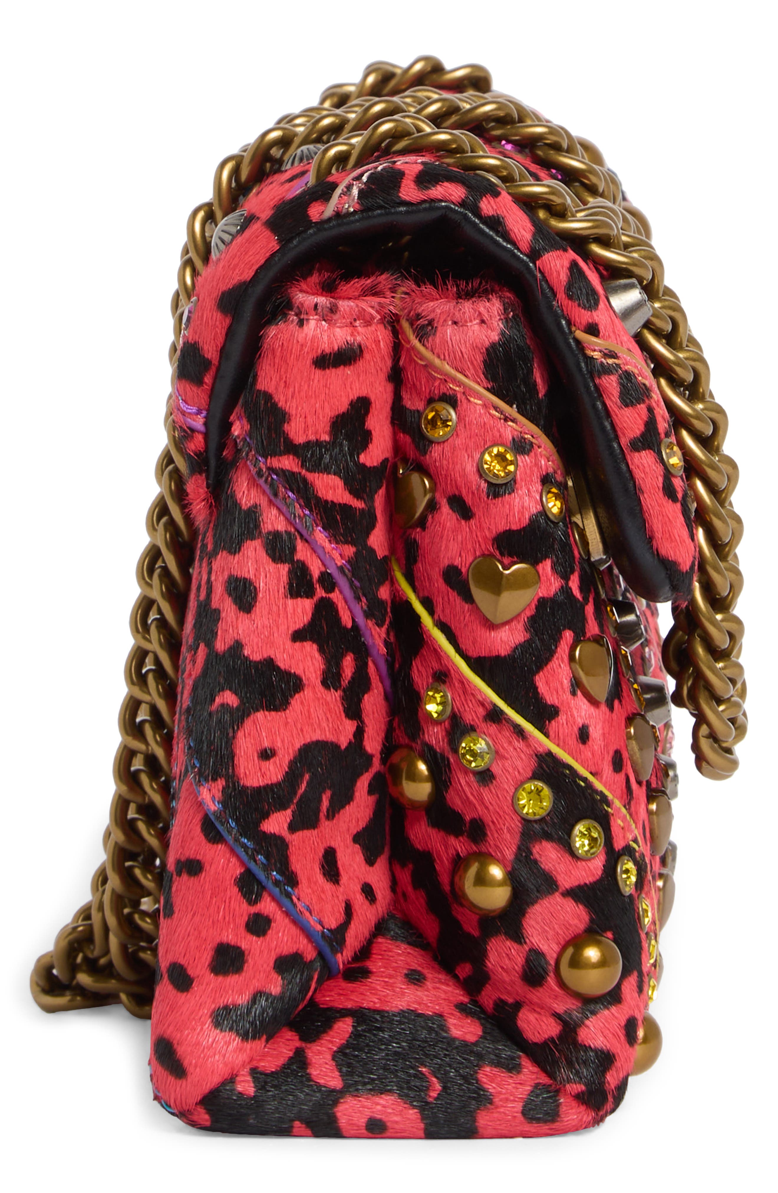 Kurt Geiger London Mini Kensington Genuine Calf Hair Convertible Crossbody Bag, Alternate, color, Red Combo