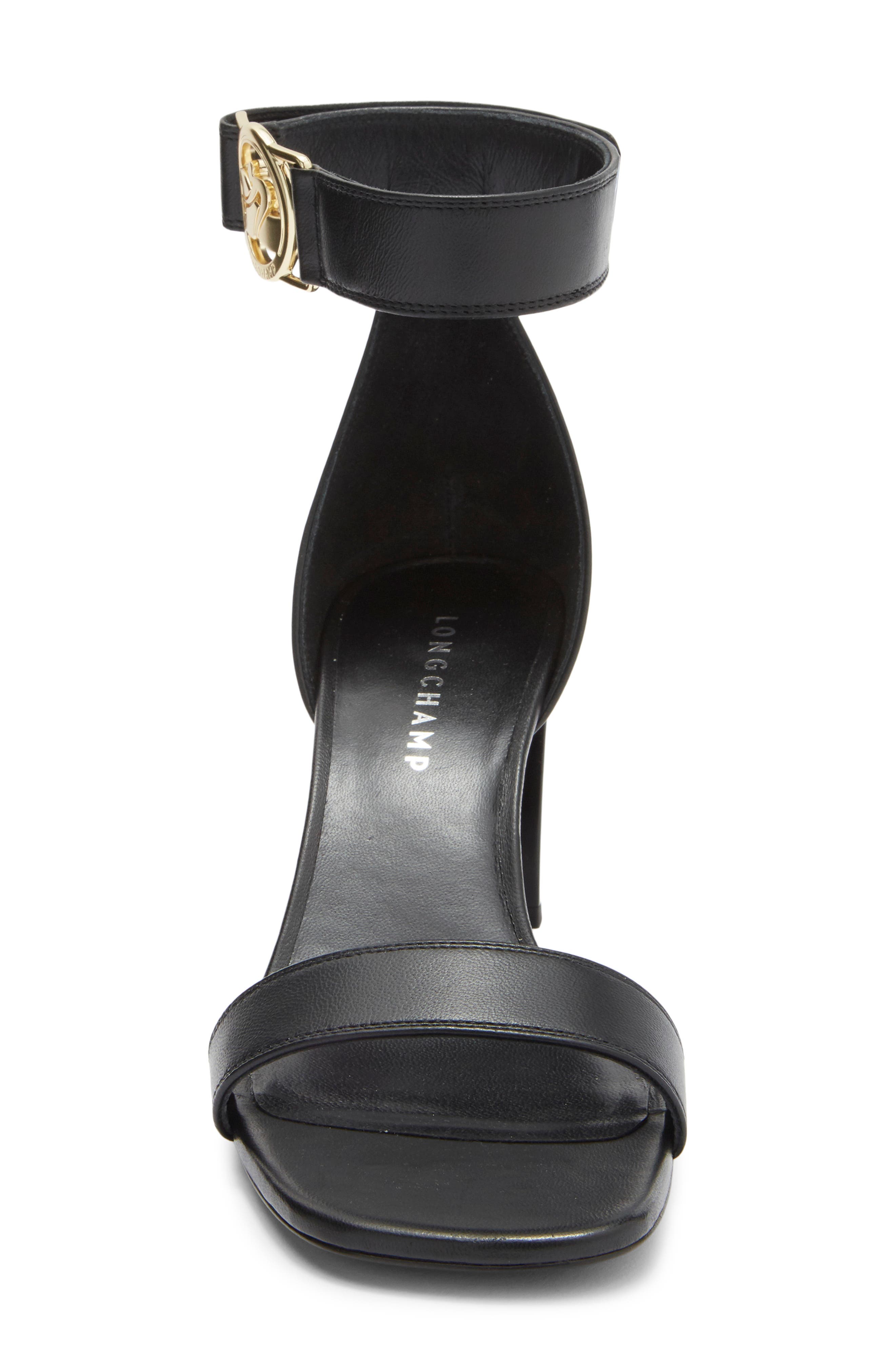 Longchamp Ankle Strap Sandal, Alternate, color, Black