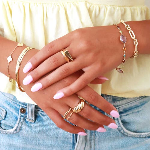 The Lovery Fine Jewelry Triple Strand Herringbone Bracelet In Gold