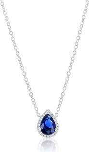 SIMONA Lab Grown Sapphire & Diamond Pendant Necklace