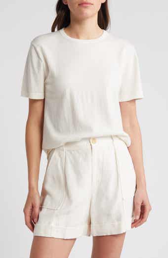 Avery Short Sleeve Cotton & Cashmere Sweater