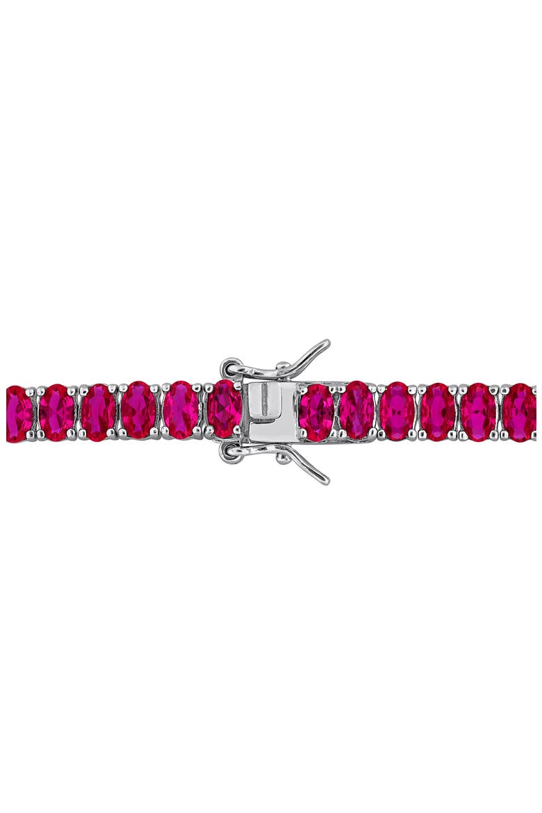Oval Cut Created Ruby Tennis Bracelet, Alternate, color, RED