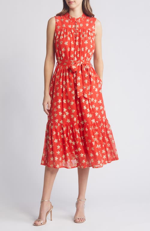Shop Ciebon Tara Star Metallic Sleeveless Midi Dress