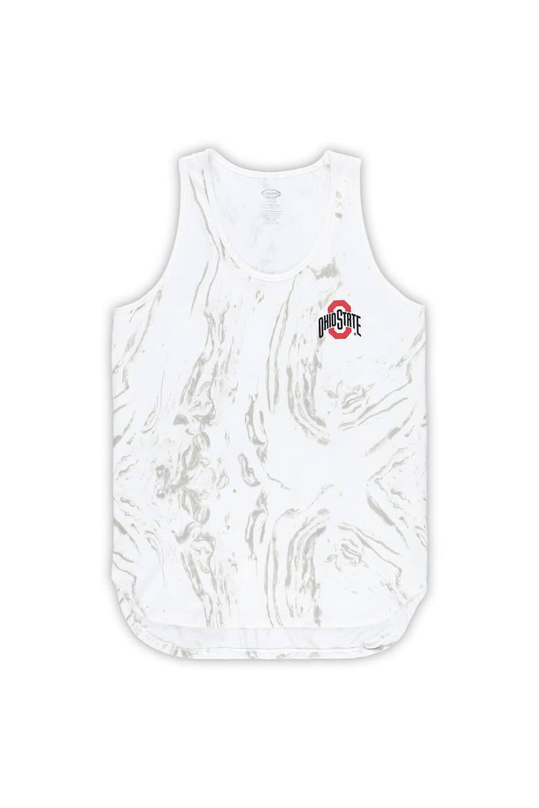 Women's Profile White Ohio State Buckeyes Plus Size Marble Tank and Shorts Set, Alternate, color, Cream