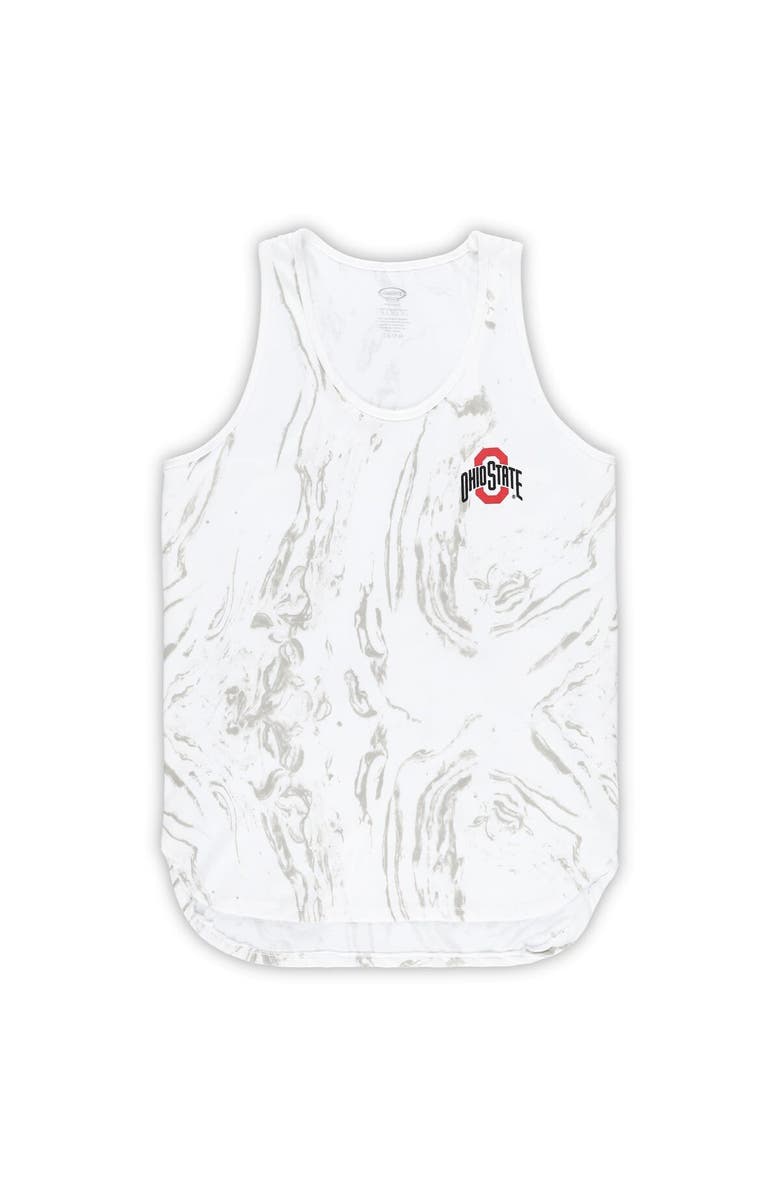 PROFILE Women's Profile White Ohio State Buckeyes Plus Size Marble Tank and Shorts Set, Alternate, color, Cream