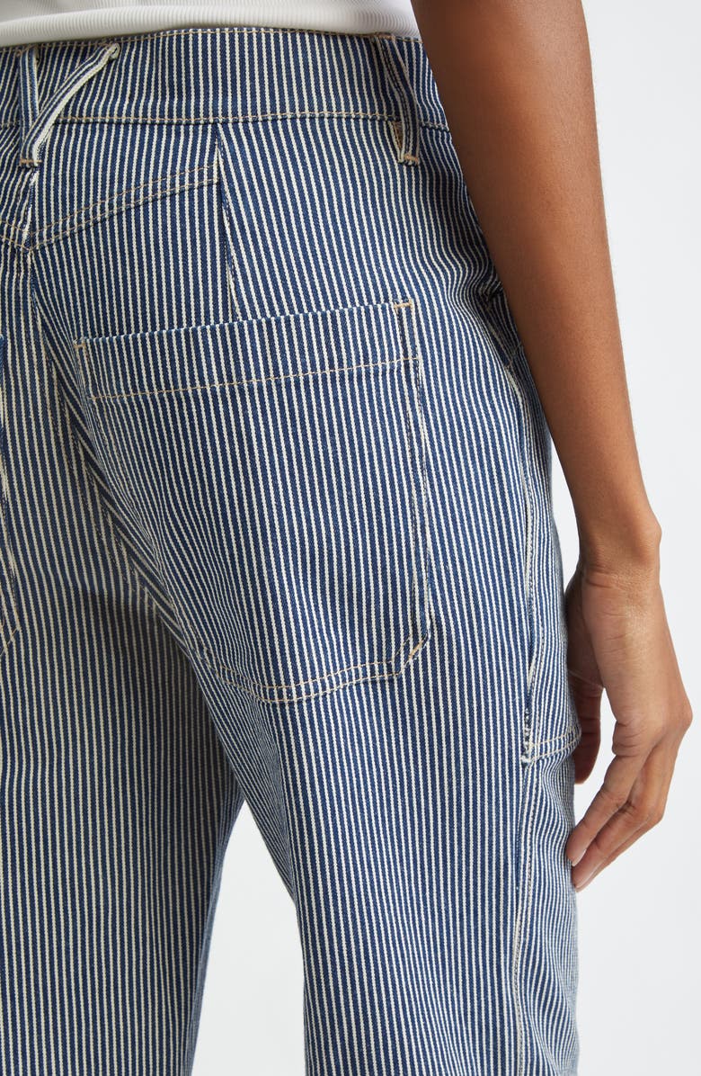 Veronica Beard Dylan Stripe High Waist Relaxed Straight Leg Jeans, Alternate, color,