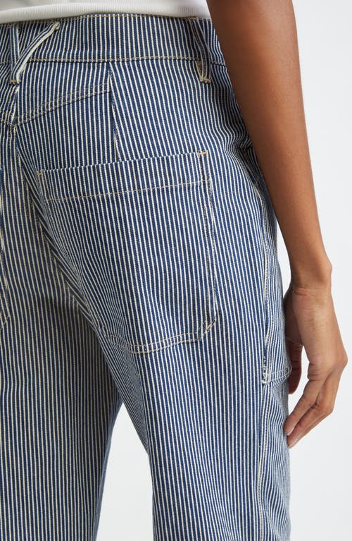 Veronica Beard Dylan Stripe High Waist Relaxed Straight Leg Jeans In Solstice Stripe