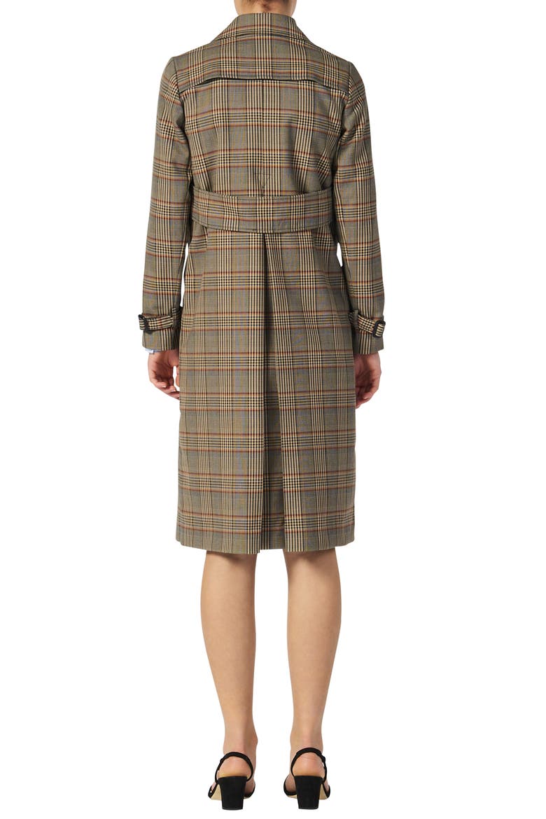 Check Plaid Trench Coat, Alternate, color, MULTI COLOR