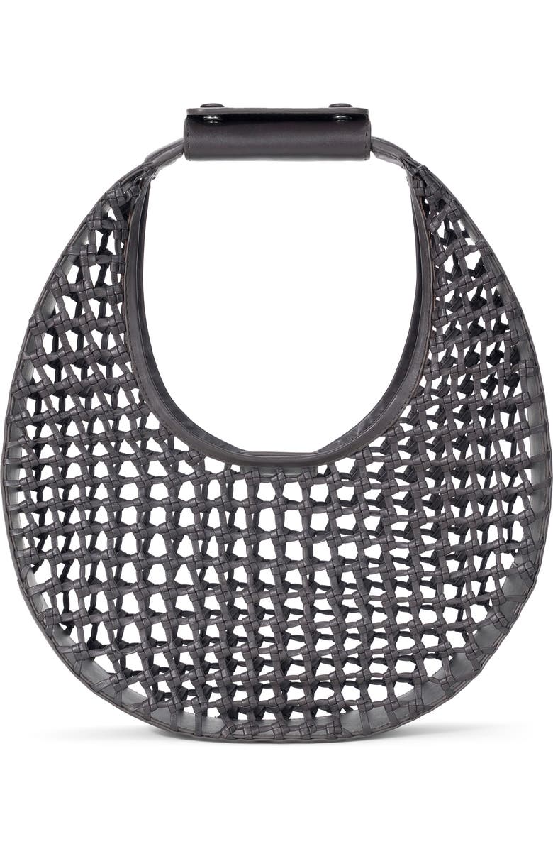 STAUD Moon Hand Knotted Leather Bag, Main, color, Espresso