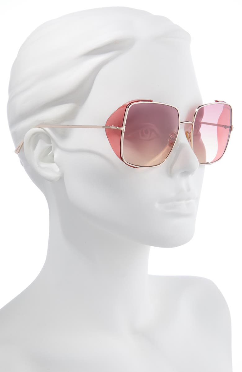 TOM FORD 60mm Gradient Square Sunglasses, Alternate, color,