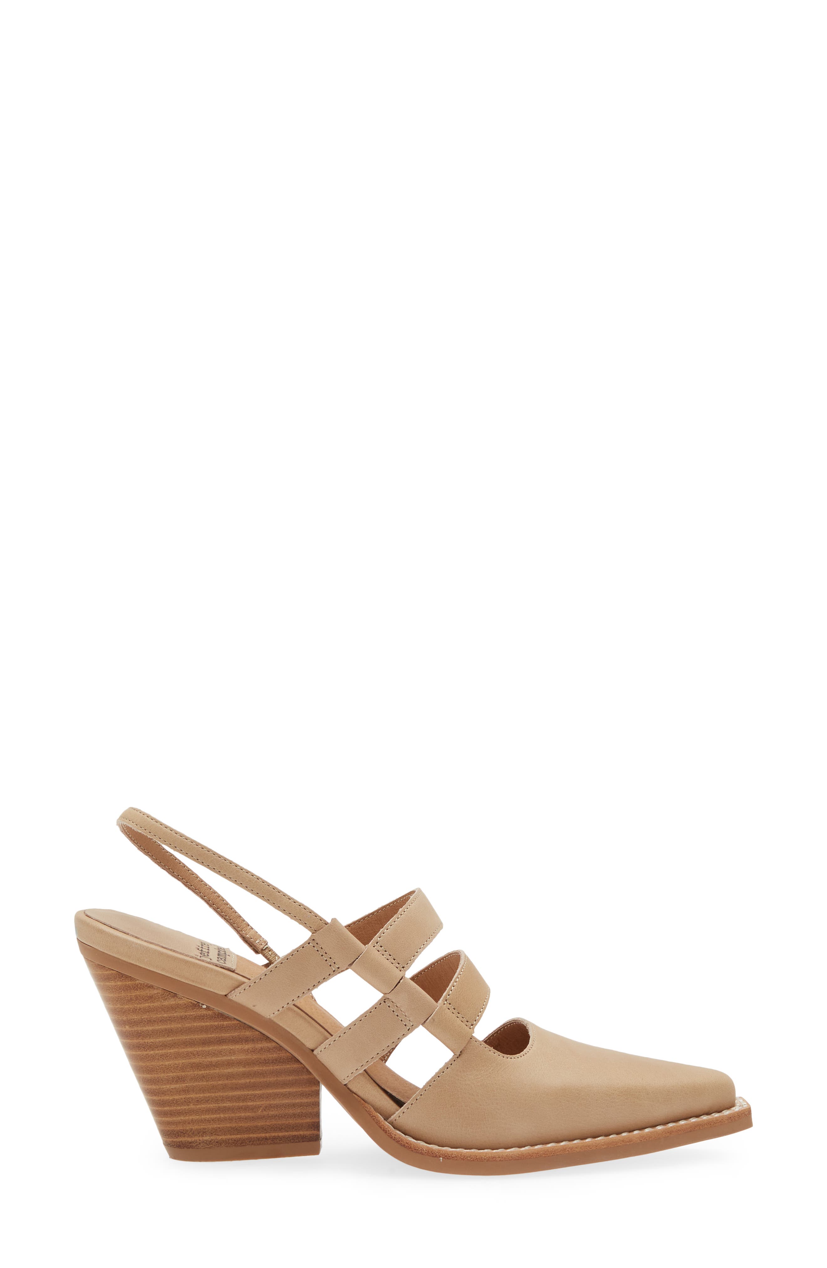 Caroline Pointed Toe Slingback Pump, Alternate, color, NATURAL