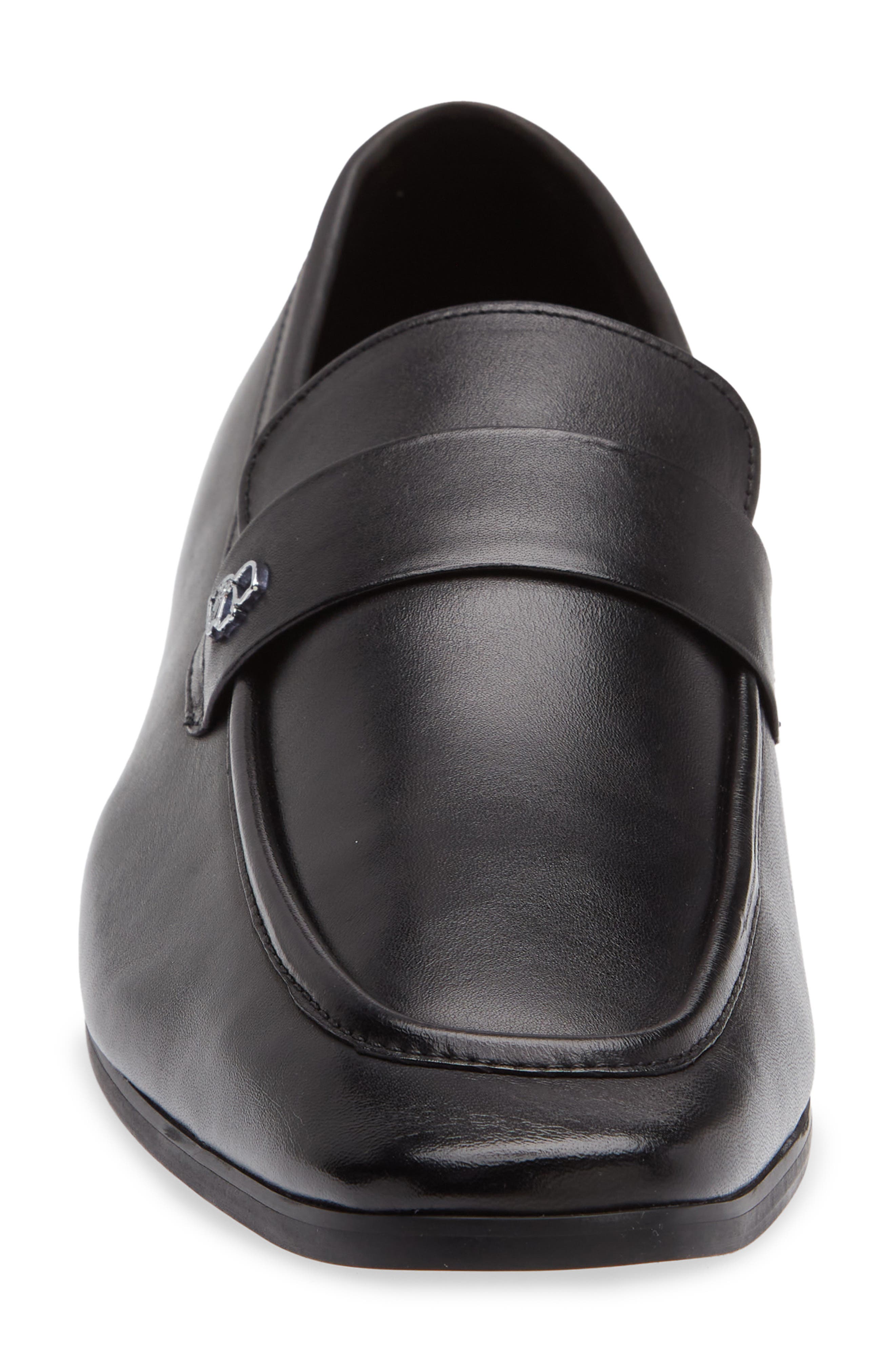 KARL LAGERFELD PARIS Leather Loafer, Alternate, color, Black