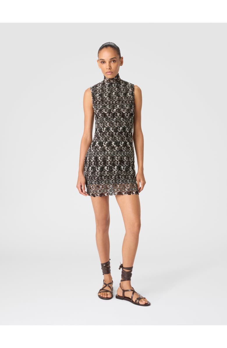 Missoni High-neck Mini Dress In Embroidered Lace, Alternate, color, Multicoloured