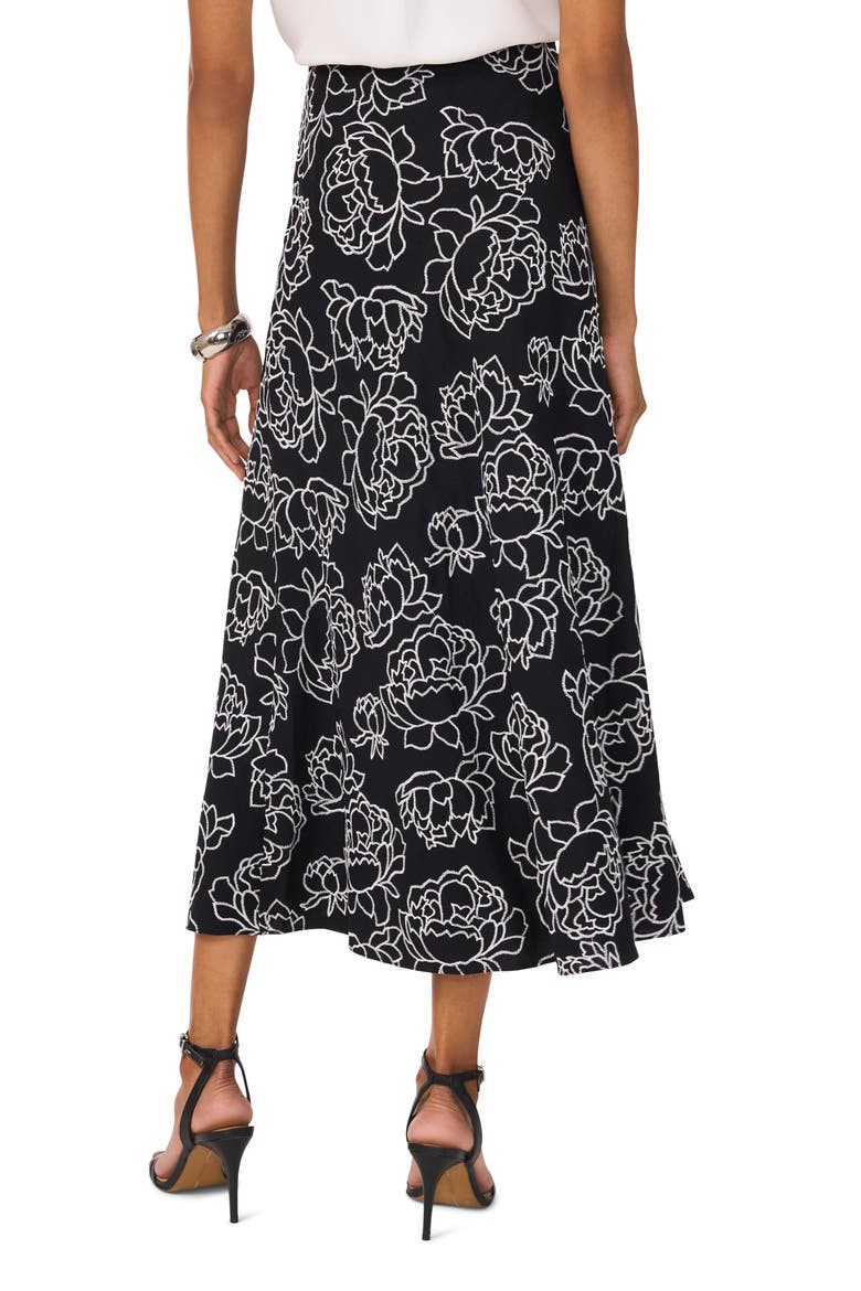 Bias Cut A-Line Midi Skirt, Alternate, color, RICH BLACK